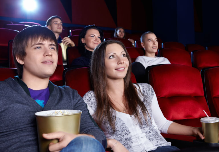 Young people in the cinema